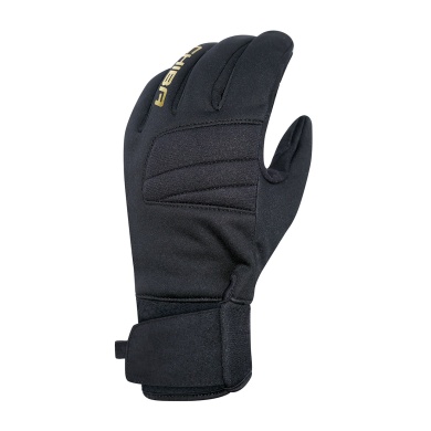 Chiba Bicycle Gloves Classic - windproof Softshell - black/gold - 1 pair